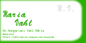 maria vahl business card