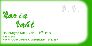 maria vahl business card